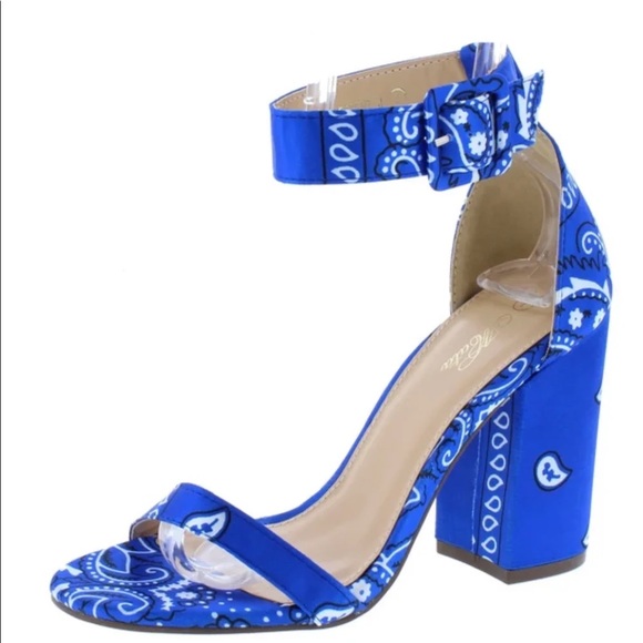 Fashion Nova Shoes - 🖤 Mata Blue Bandana Heels